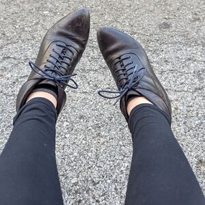 ISO Vintage Poppies Black Leather Booties Boots Grandma Witchy Sz 9